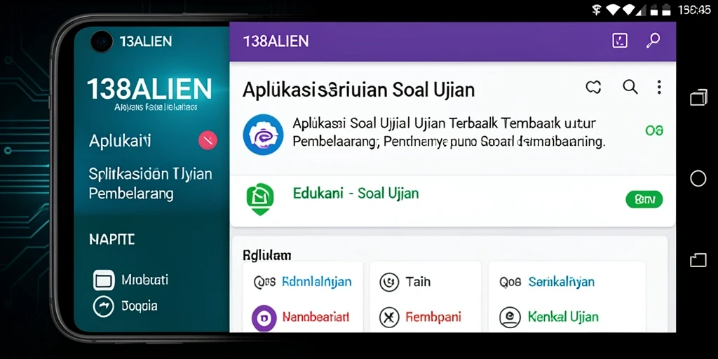 Tampilan antarmuka aplikasi Soal Ujian 138ALIEN yang interaktif.