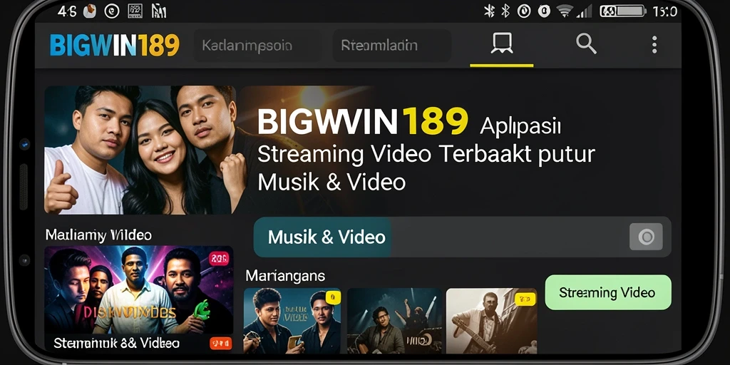 Tampilan antarmuka aplikasi BIGWIN189 untuk streaming video yang menarik.