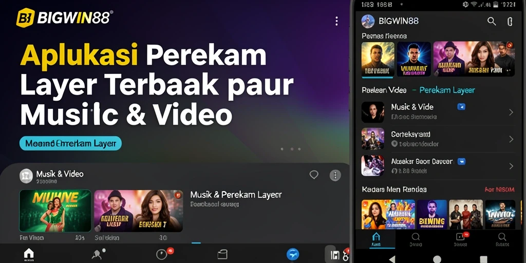 Tampilan antarmuka pengguna dari aplikasi BIGWIN88 saat merekam layar video.