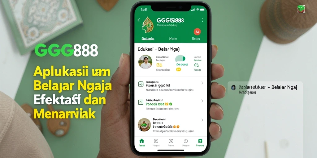 Tampilan antarmuka GGG888 yang modern dan intuitif untuk belajar ngaji.