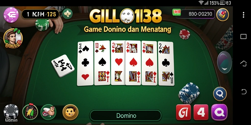Tampilan antarmuka GILA138 yang menawan dan fungsional untuk permainan Domino.