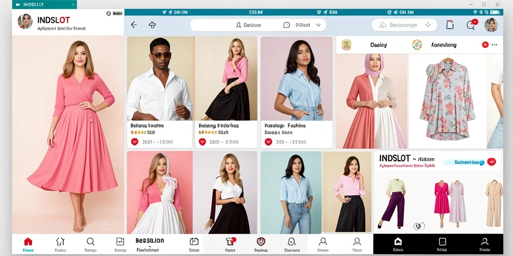 Tampilan antarmuka INDSLOT yang modern dan stylish untuk belanja fashion.