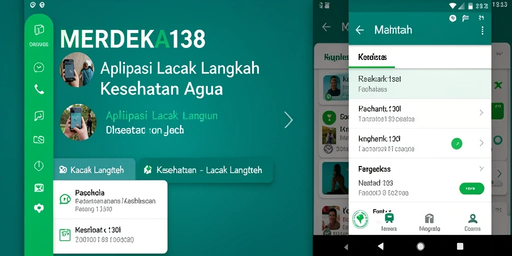 Tampilan antarmuka pengguna MERDEKA138 untuk pelacakan langkah.